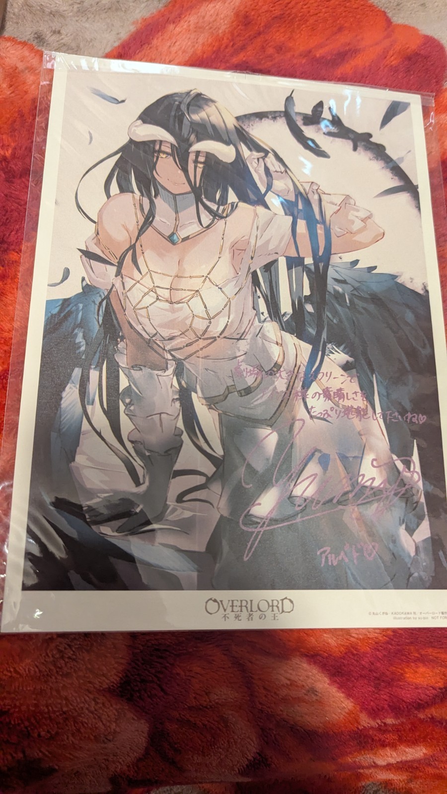 OVERLORD albedo printed autograph shikishi portrait sheet movie limited rare OVERLORD albedo printed autograph shikishi portrait sheet movie limited rare