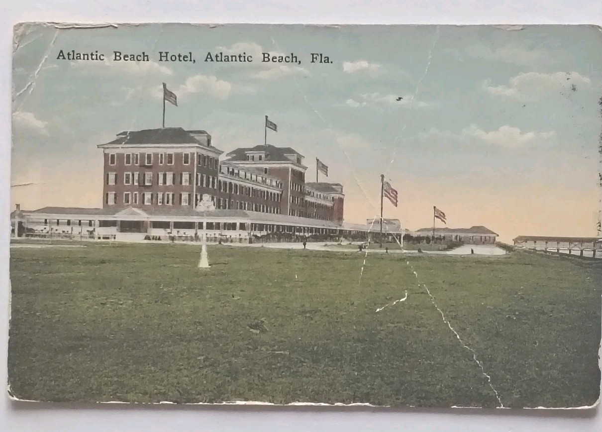 1916 Atlantic Beach Hotel Atlantic Beach Florida Antique Postcard