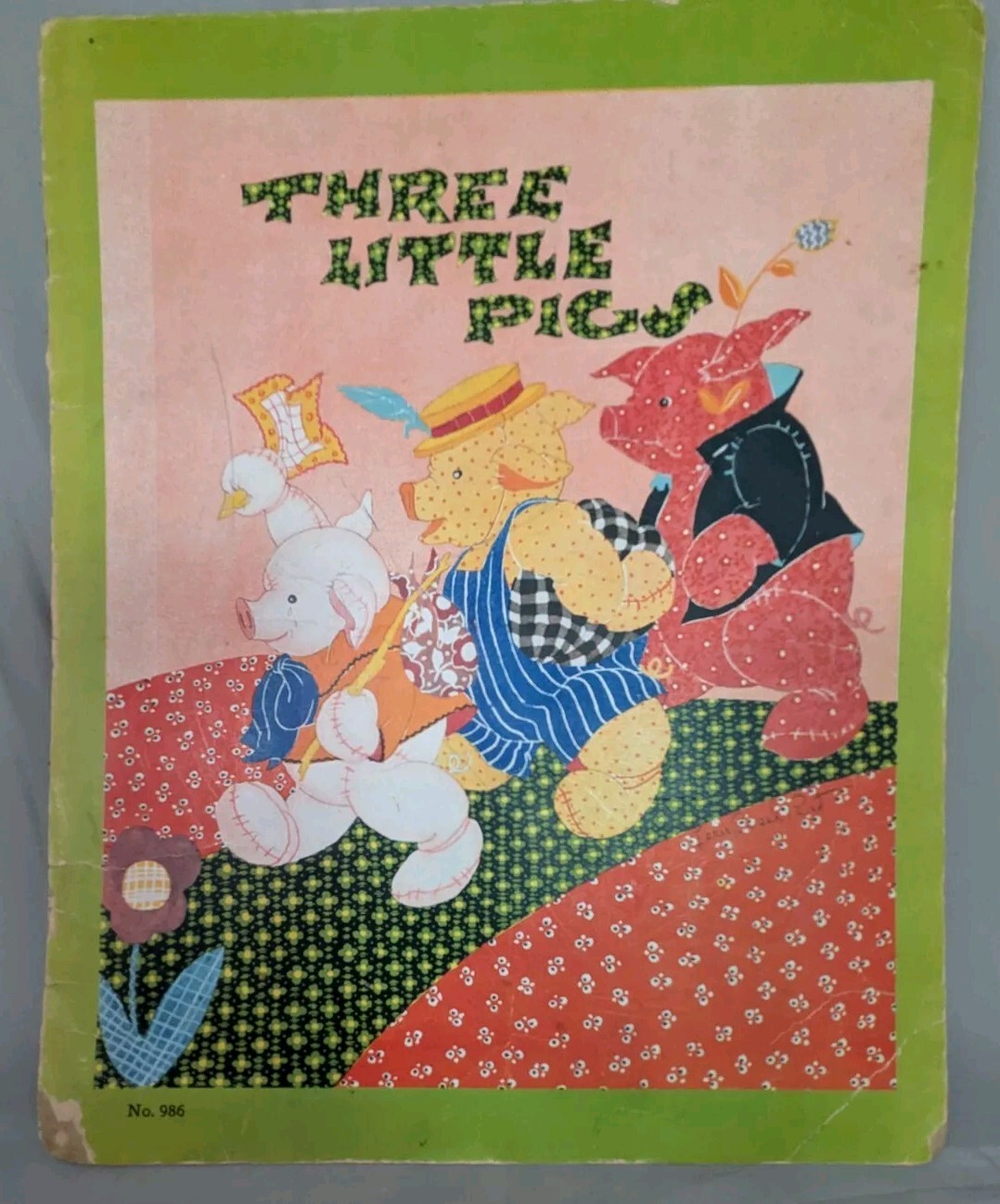 Vintage Three Little Pigs Book 1933 Fern Bisel Peat Oversized Illustrations