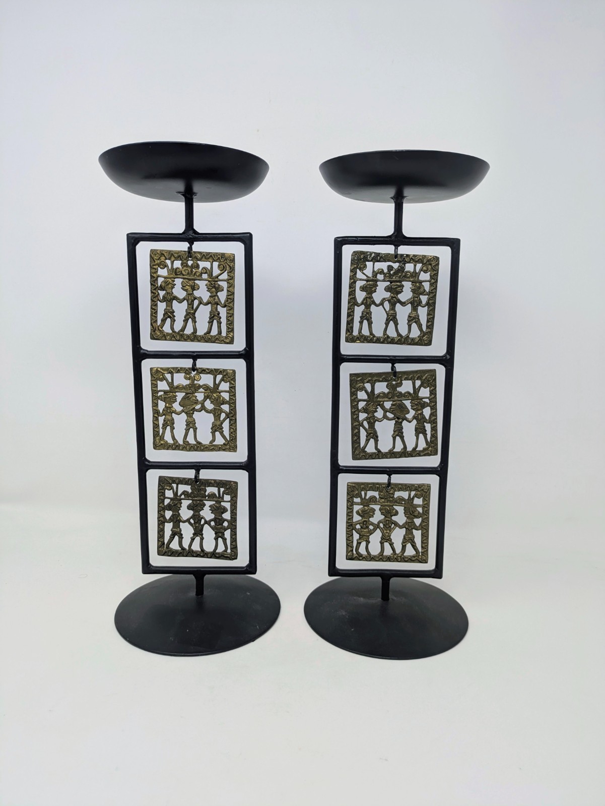 Rare Indian Traditional Dhokra/ Dokra Art Candle Holders 