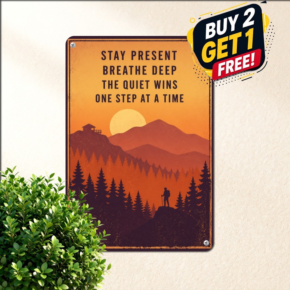 Minimalist Wilderness Watchtower Poster Metal Sign Retro Scenic Wall Art