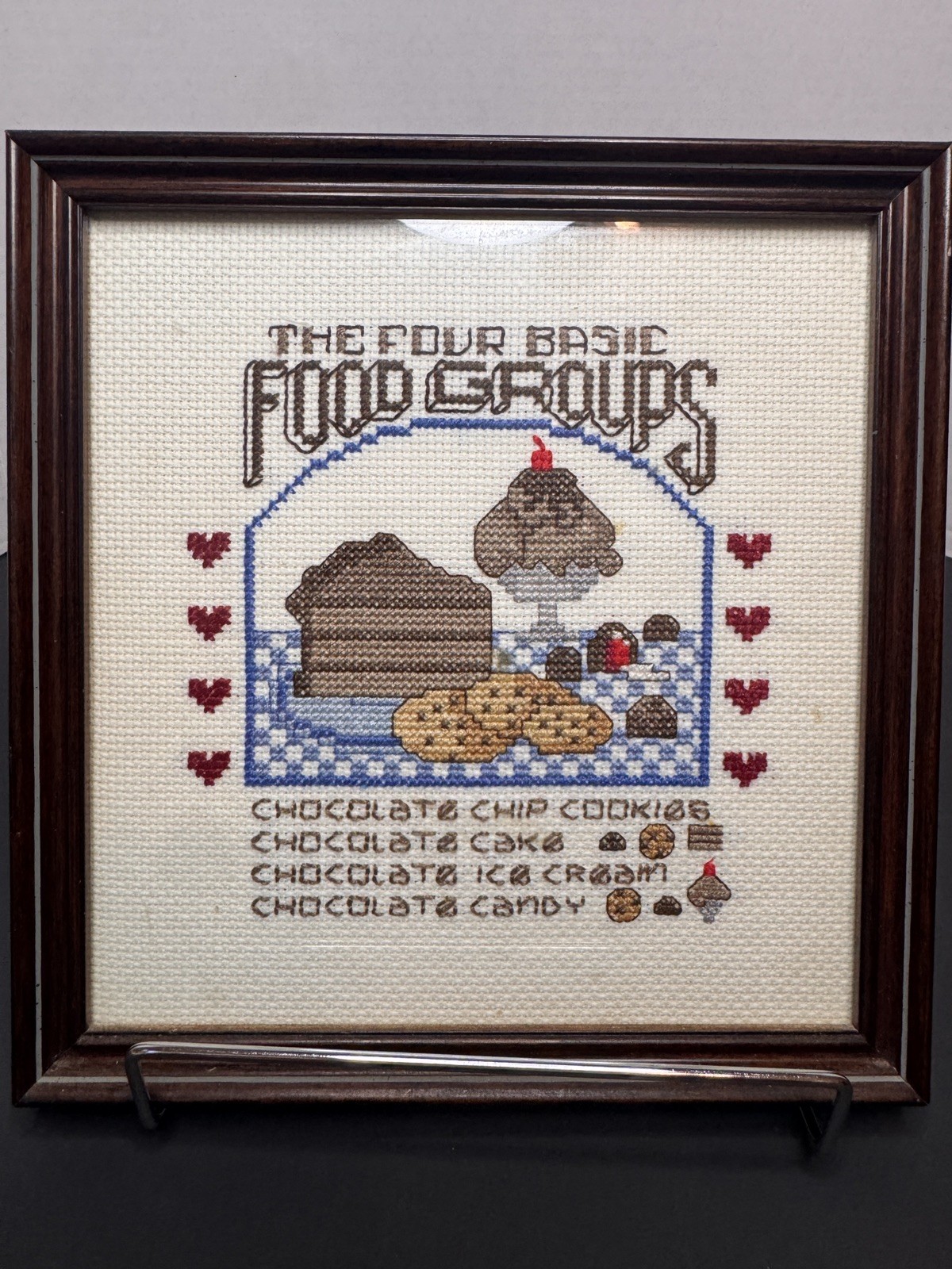 Vintage Dessert Embroidered Picture - Vintage chocolate Food Groups 