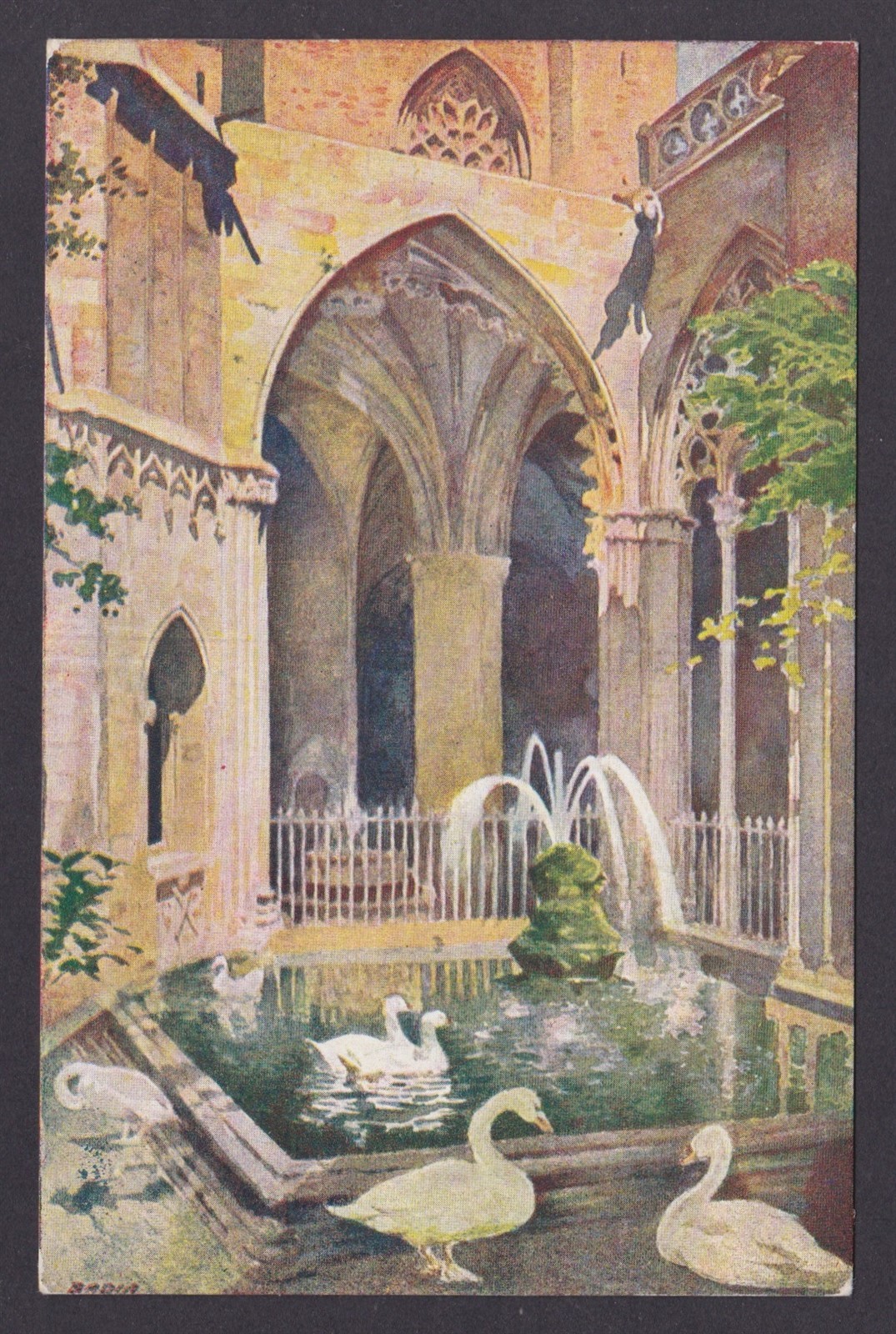 SPAIN, Vintge postcard, Barcelona, The Cathedral