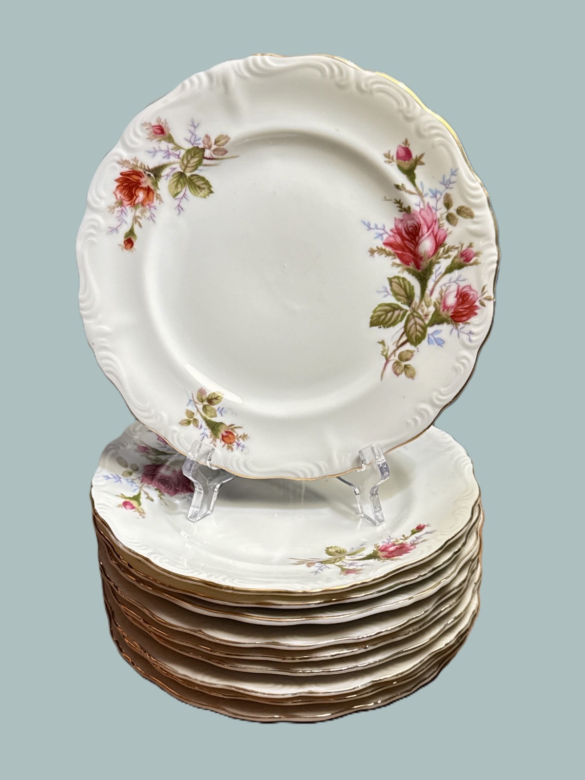 Vintage Royal Sealy Fine China Pompadour Rose Salad Plate 7.5\