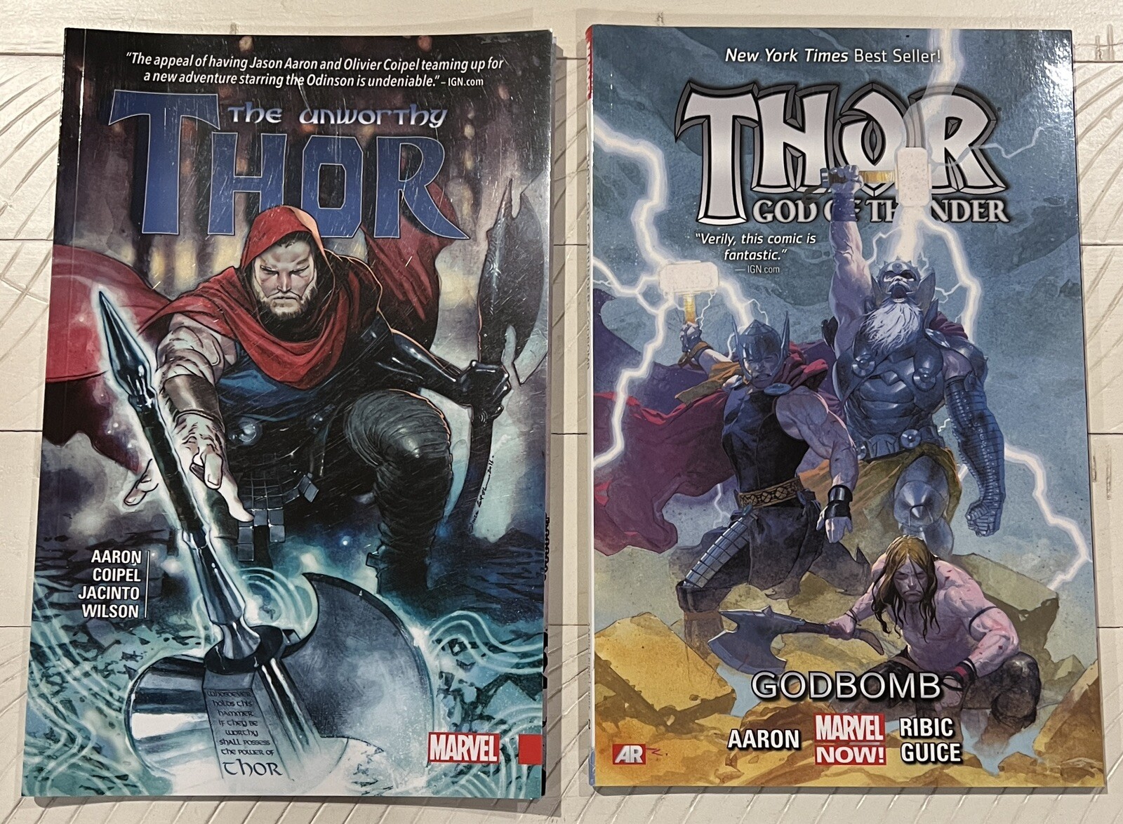 Thor The Unworthy And Thor God of Thunder Marvel Trade Paperback Comics