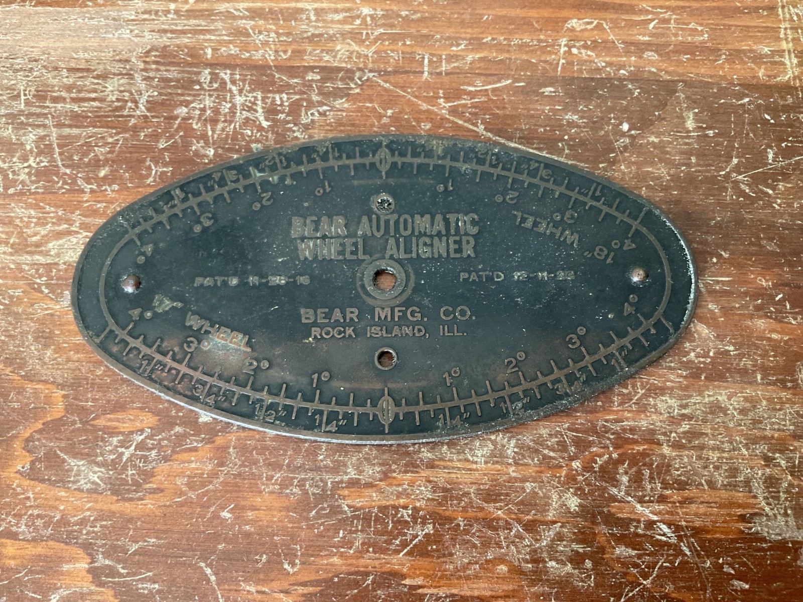 Bear Automatic Wheel Aligner Plaque 5” Long 2 1/2” Wide