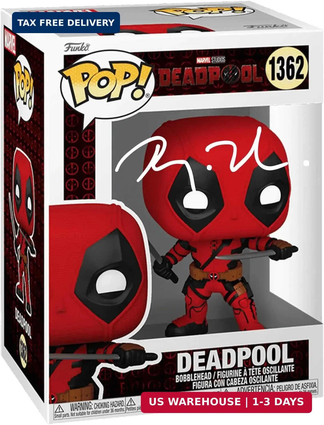 Ryan Reynolds Deadpool 3#1362 Facsimile Signed Reprint Laser Autographed Funko P