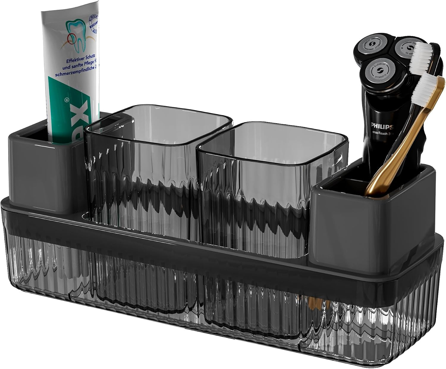 Toothbrush Holder For Bathrooms 2 Cups Toothbrush Organizer For Bathroom Counter