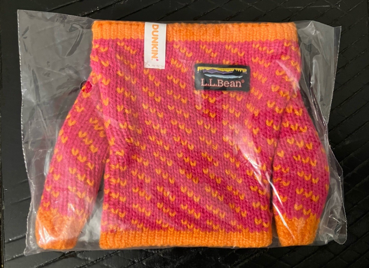New L.L.Bean x Dunkin Limited Edition Birdseye Knit  Sweater Cup Sleeve ☕️🍂🍁
