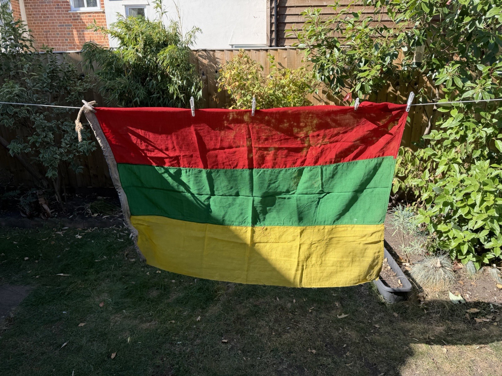 Antique Abyssinia Flag Pre WW1 1890/1900’s Naval Stamped Woven Wool 4ft x 3ft