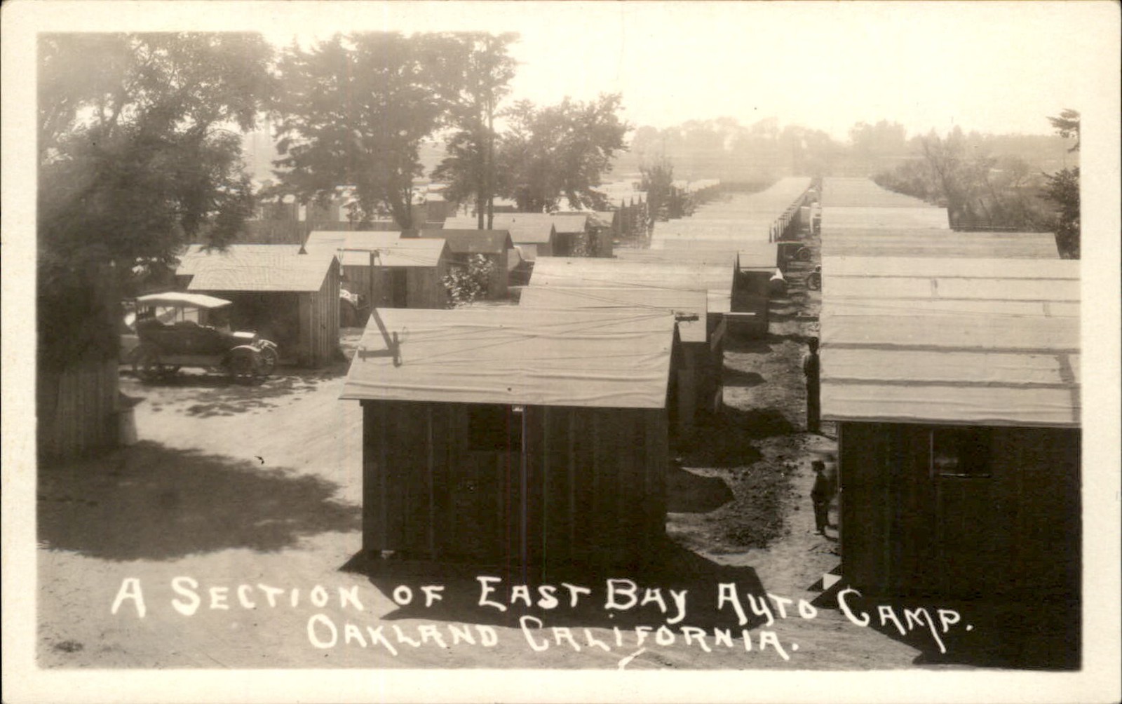 Oakland CA Auto Camp East Bay c1920s-30s Real Photo Vintage Postcard bhn