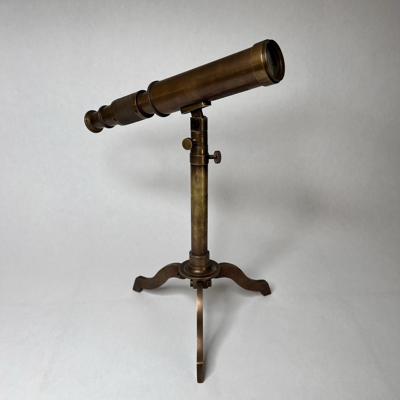 Vintage Brass Mini Tabletop Telescope Mid Century