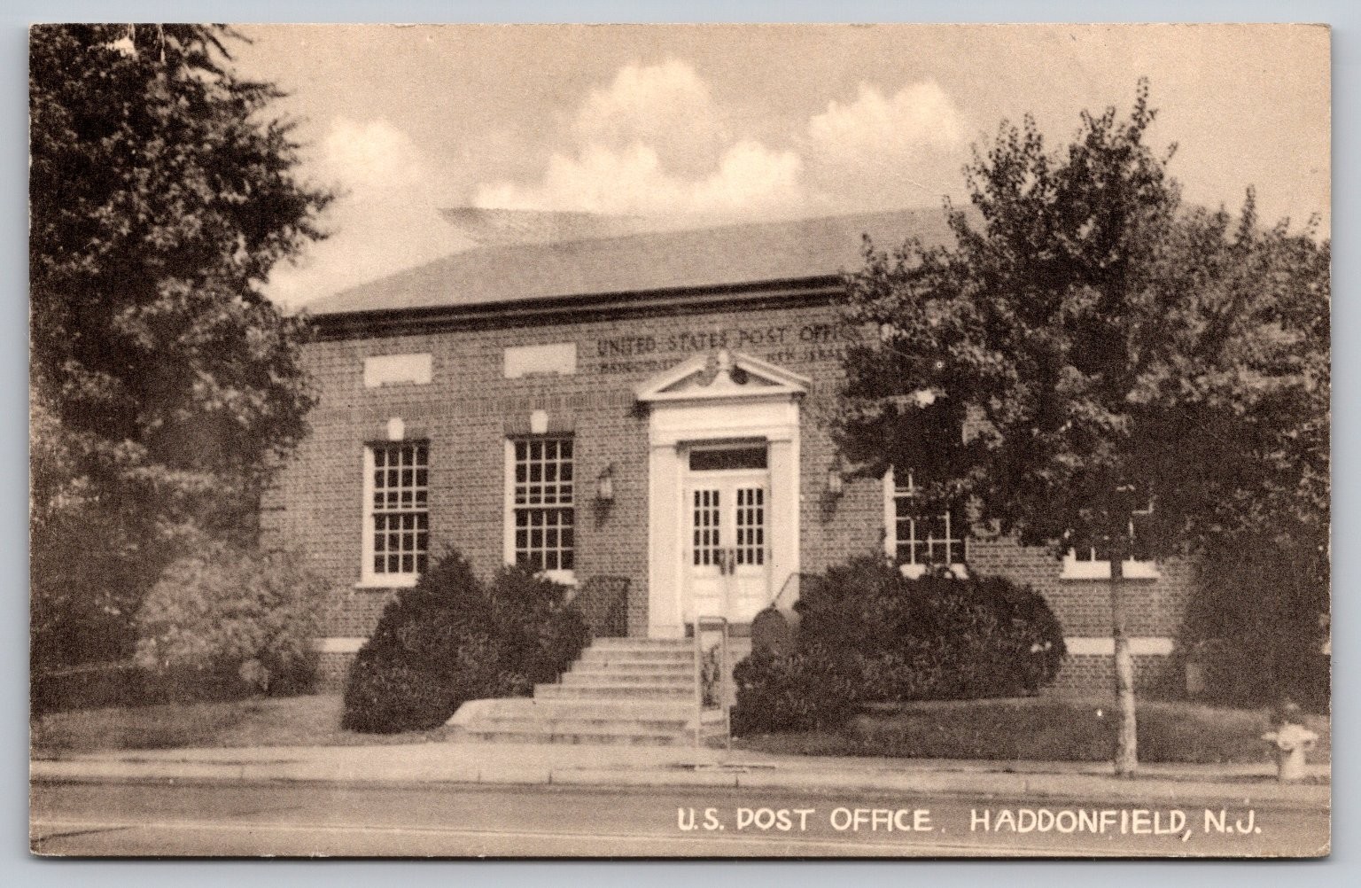 Real Photo Postcard U.S. Post Office Haddonfield NJ Vintage RPPC