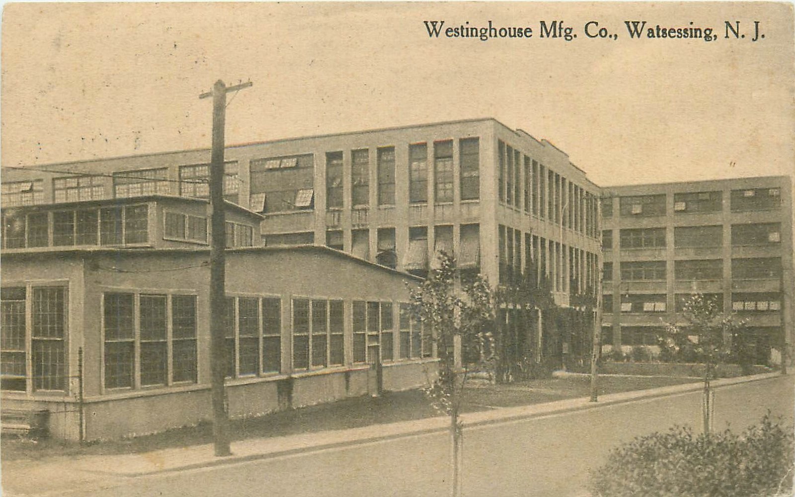 1916  Watsessing New Jersey Westinghouse Mfg. Co occupation Postcard 26-1942