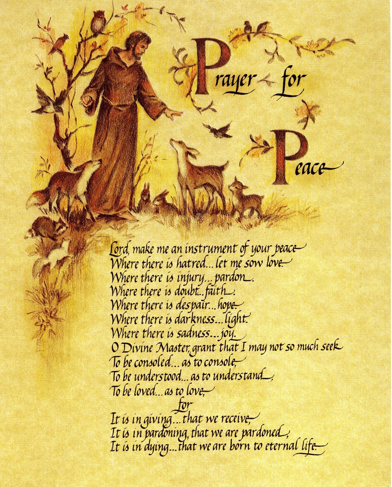 Catholic print picture- PRAYER OF ST. FRANCIS 3  -  8\