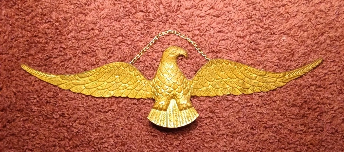 Vtg American Bald Eagle 16” Spread Wings Heavy Solid Brass Hanging Wall Art -USA