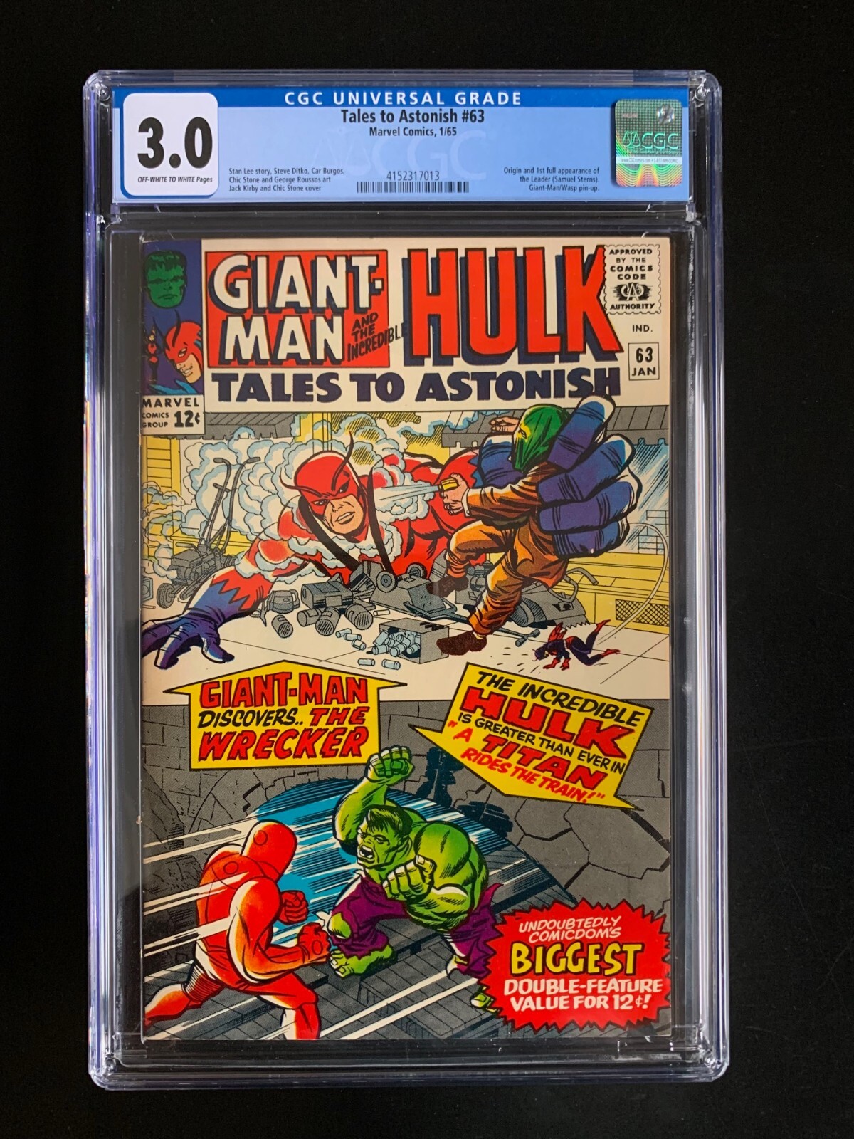 TALES TO ASTONISH #63  CGC 3.0 (9.0 grade originally) BEST BUY Avail-1st LEADER