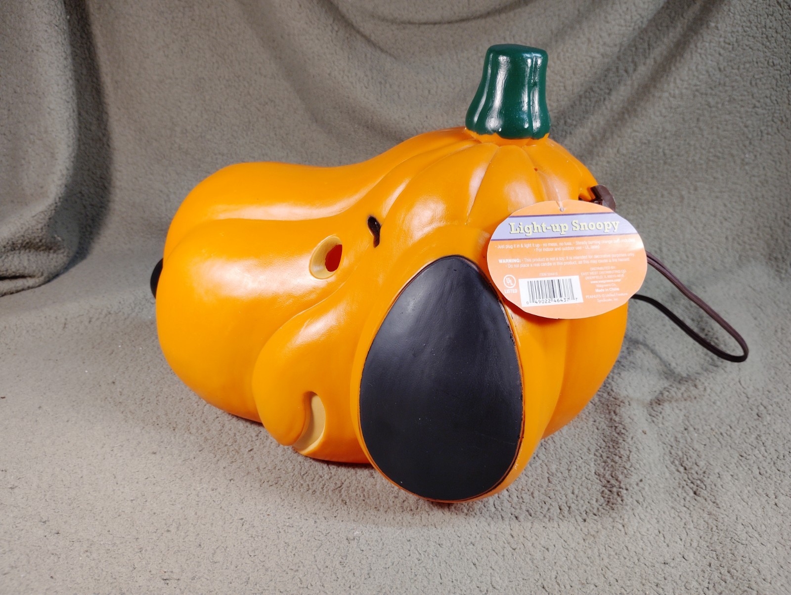 Vintage Snoopy Jack O Lantern Pumpkin Head Light Up Working.