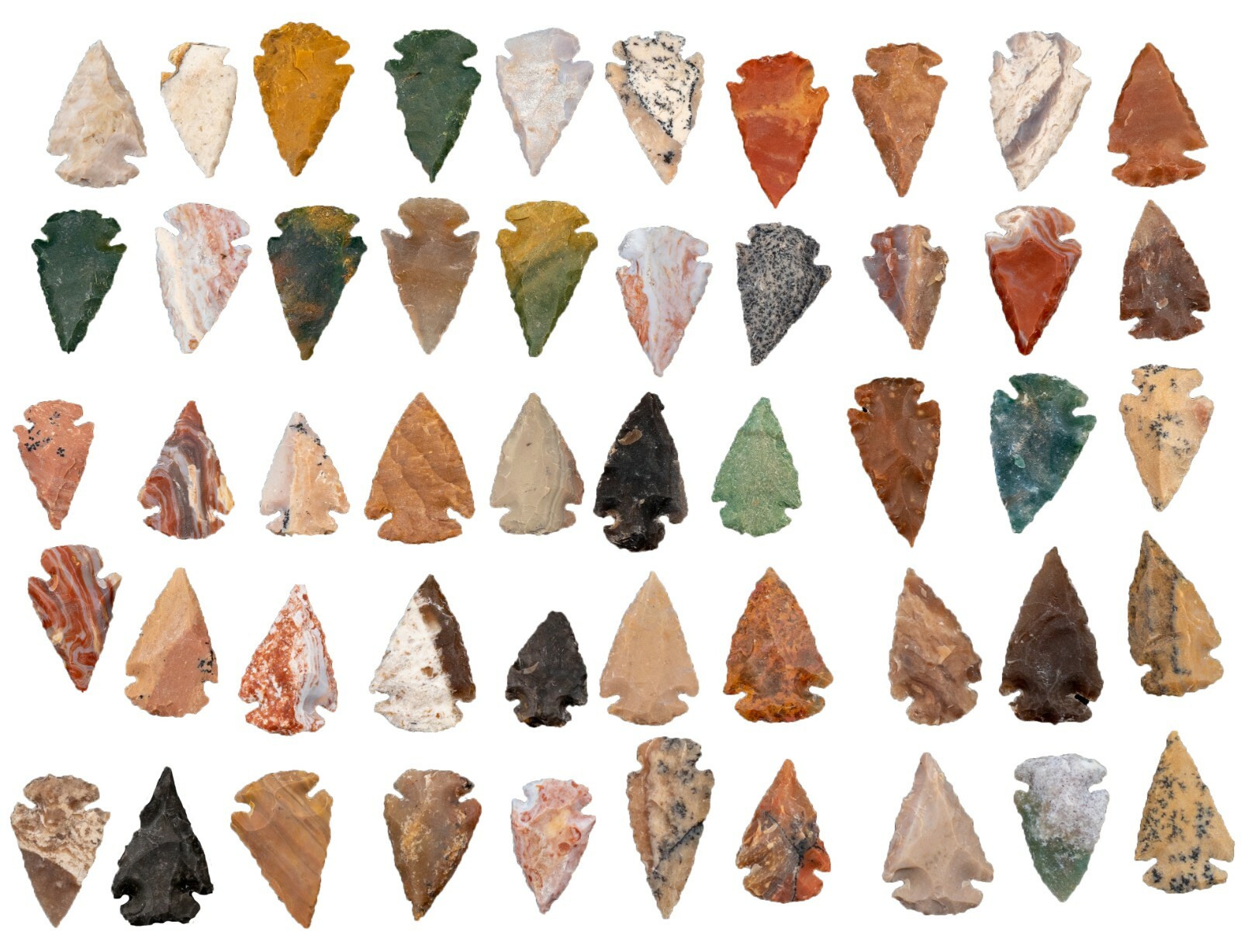 ** 50 Flint ARROWHEAD USA COLLECTION AMAZING COLORS 1\