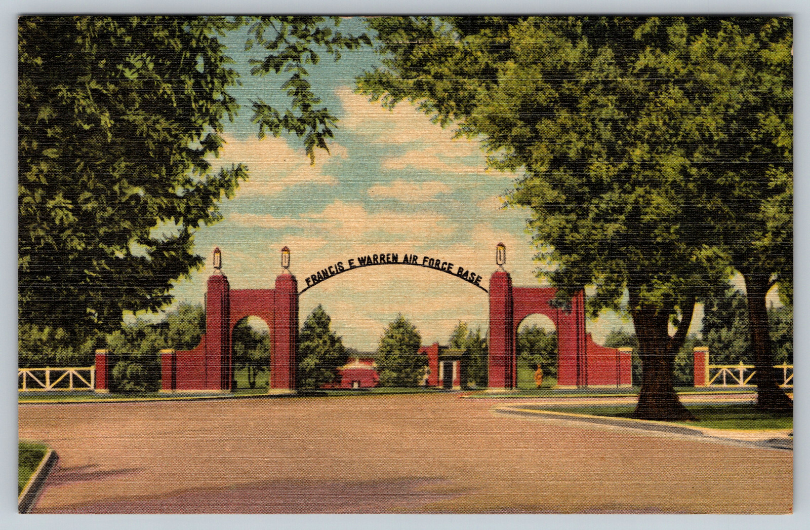 c1940s Linen Francis E. Warren Air Force Base Cheyenne Wyoming Postcard