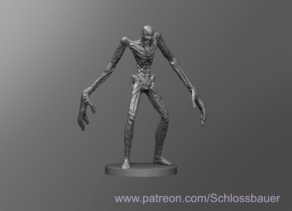 SCP 096 Creature Monster Manual 28mm Scale DND D&D Tabletop Miniature