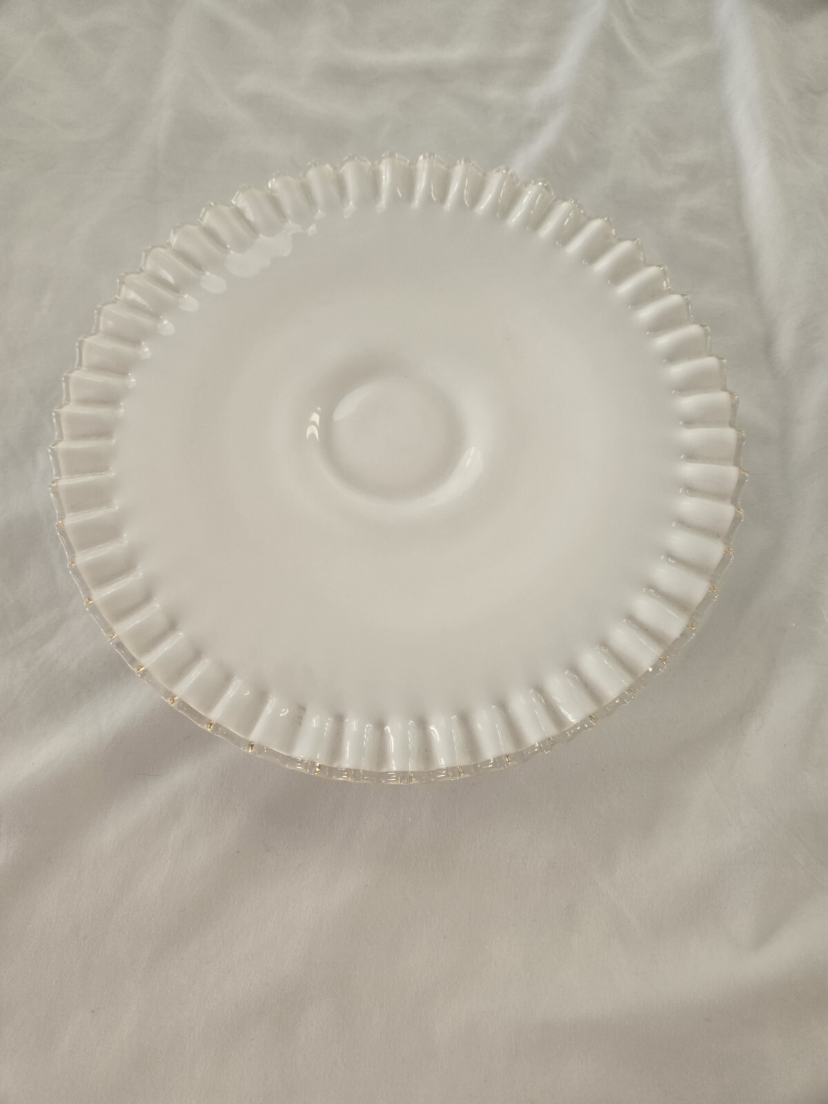 Vintage Fenton Silvercrest Low Profile Cake Plate/Stand 12 Inch Round Ruffle