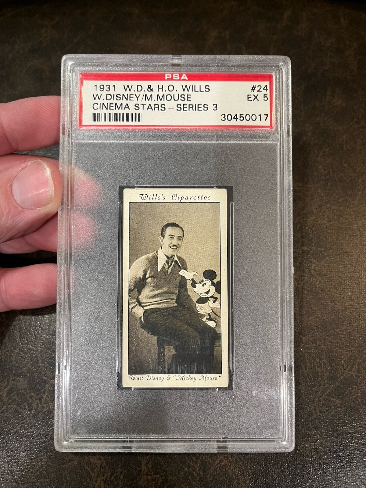 1931 Walt Disney H.O. Wills Mickey Mouse Cinema Stars 3rd Series #24 PSA 5 EX