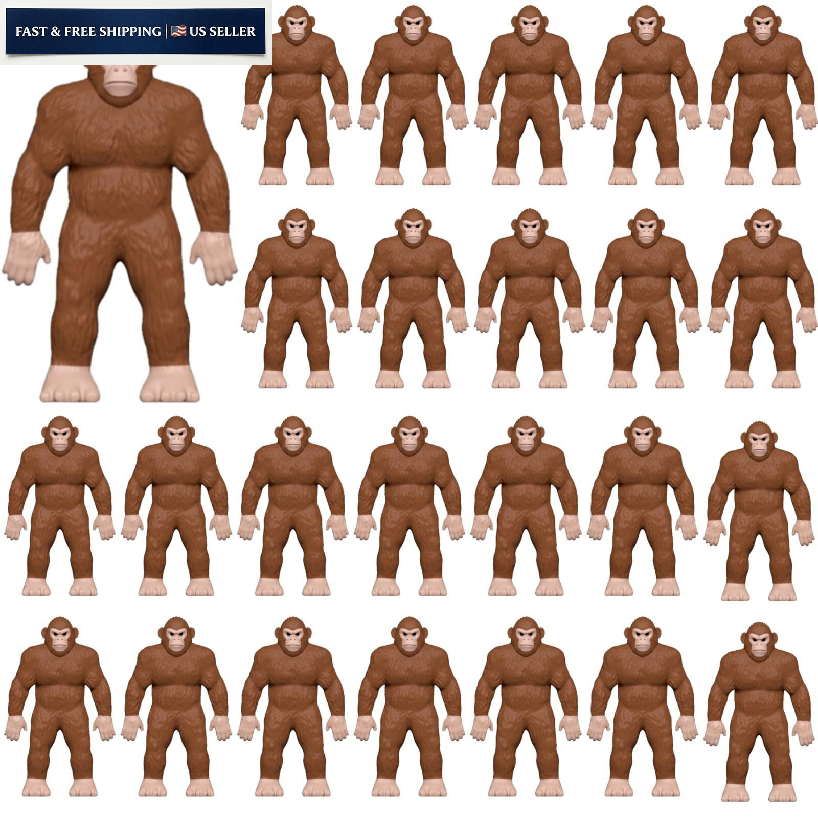 Chunful 25 Pcs Mini Bigfoot Figurine Gifts Little Classic Style, Brown