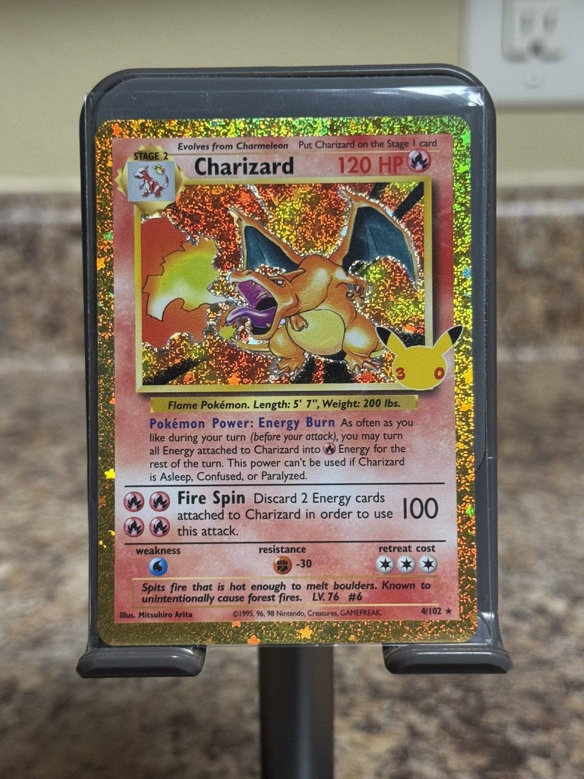 2026 Pokemon 30th Anniversary Charizard 4/102 Gold Border Holo Classic