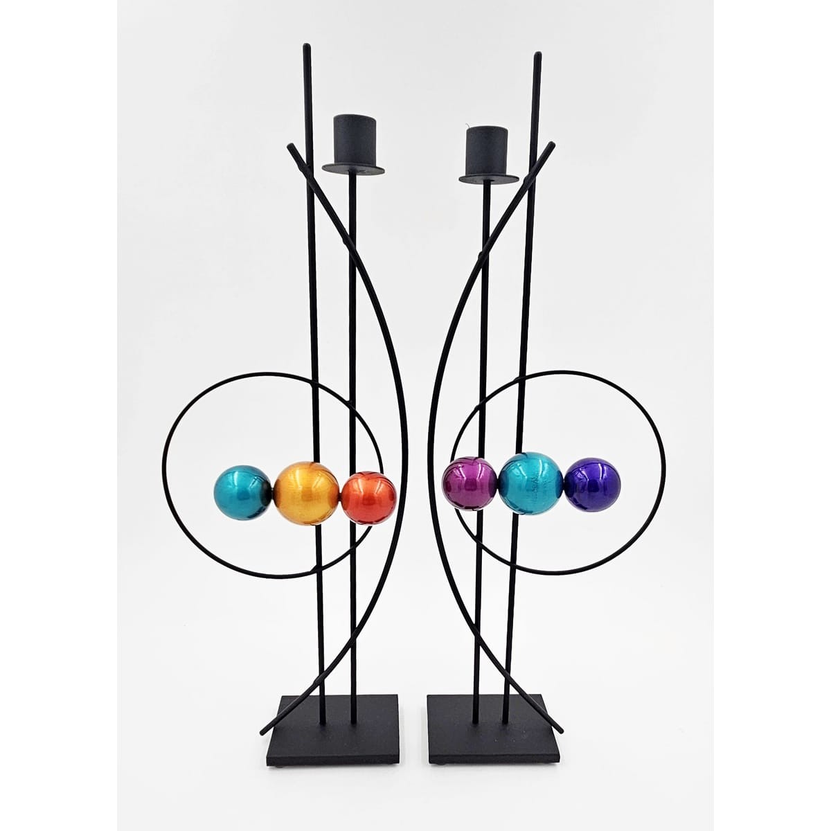 Rick Martin Abstract Modernist Pop Art Memphis Style Bold Candle Holders 2012