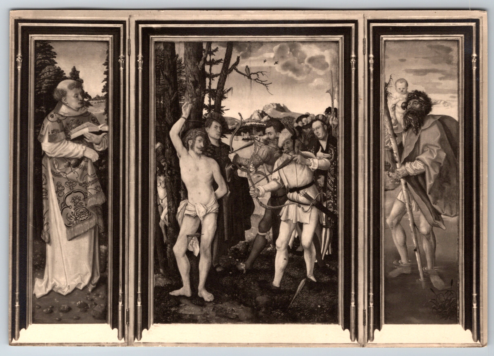 c1960s Hans Baldung St. Sebastian Altarpiece Art Vintage Postcard