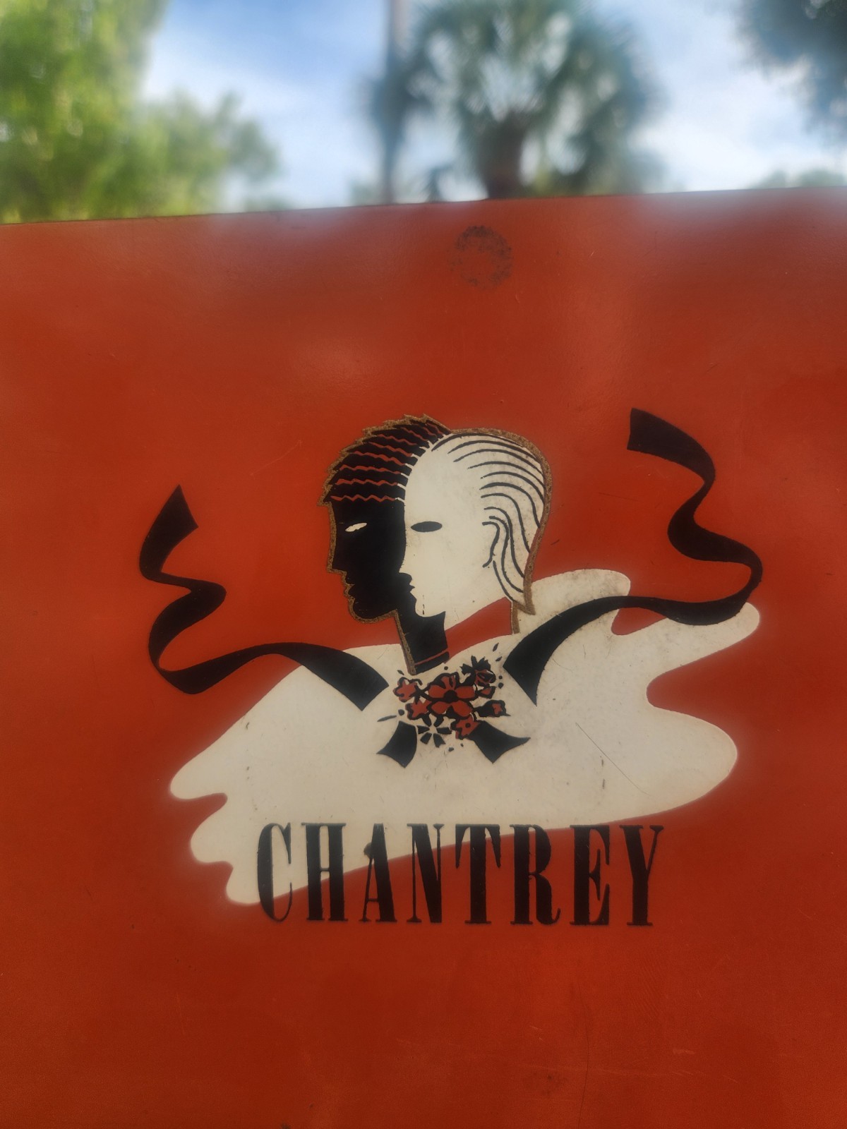 VTG 1930s Art Deco Chantrey Chocolates Orange Tin ~ London High Fashion Cabaret