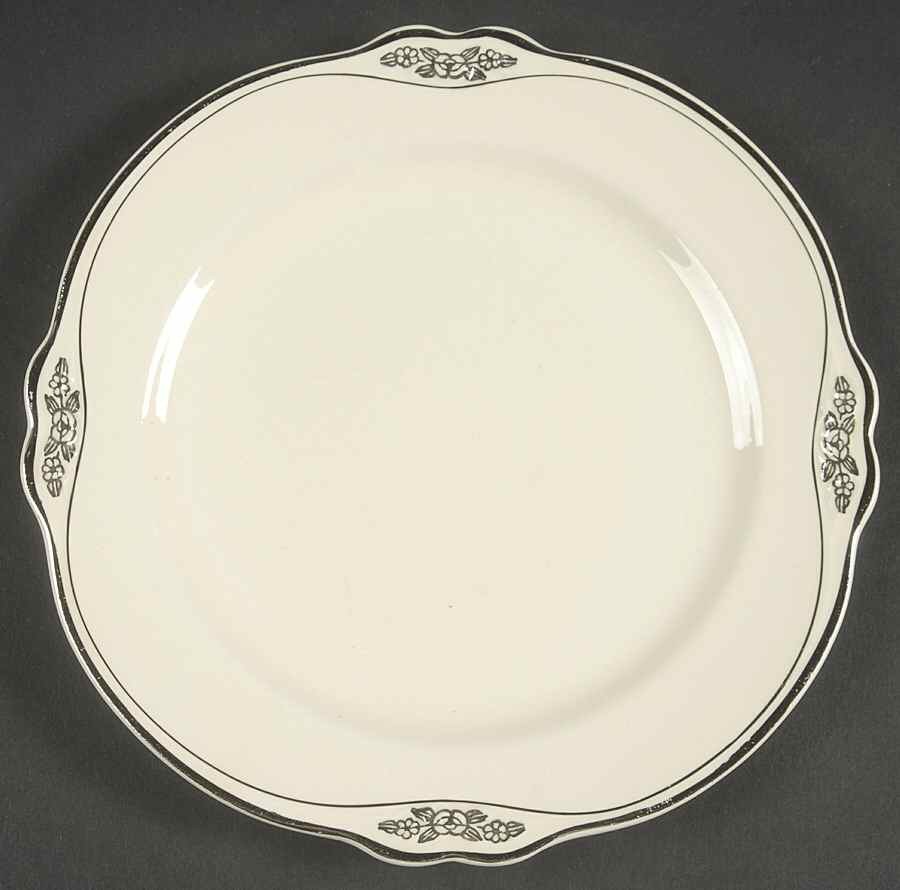 Homer Laughlin  Silver Rose Patrician Silver Scroll Salad Plate 6019727