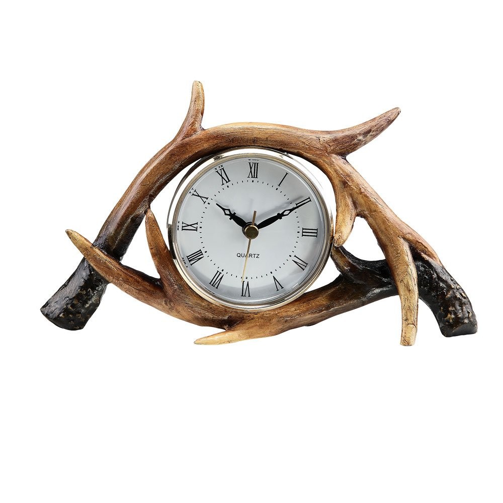 SPI Anecdotal Aardvark Antler Table Clock - Decorative Desk Clock for Home