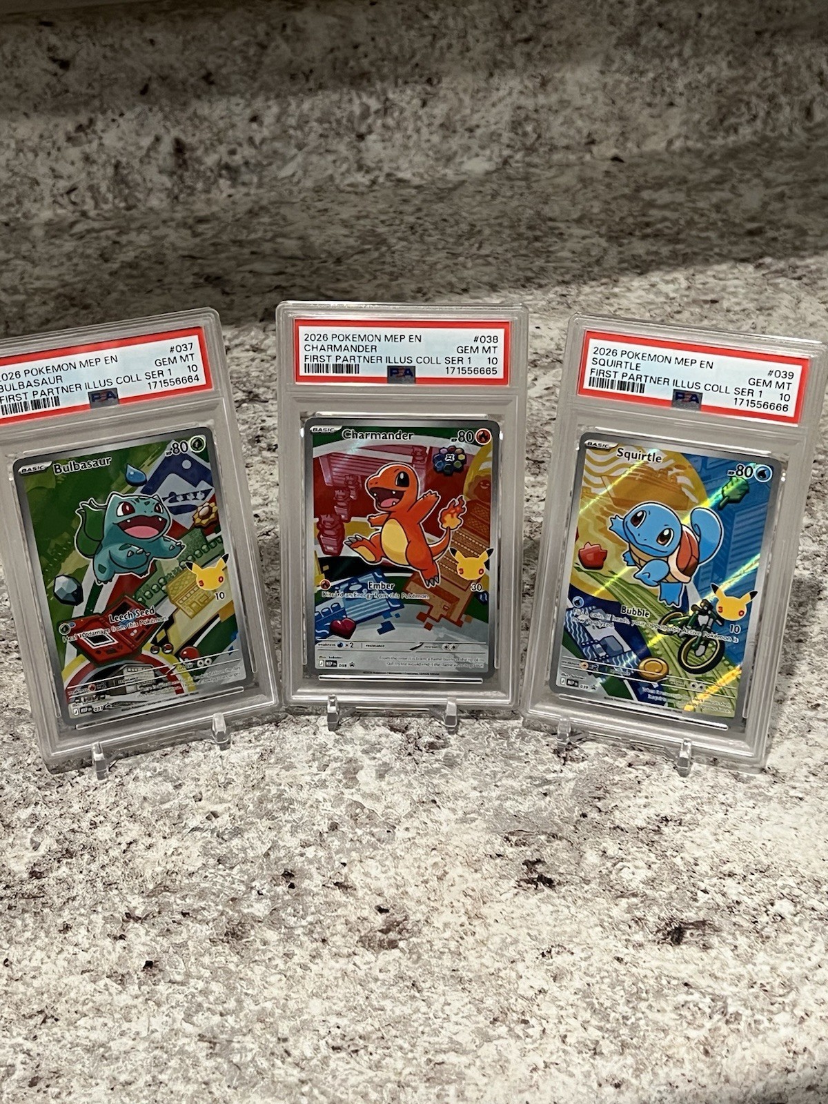 Sequential Pokémon PSA   10 First Partner Illustration  Ser 1 EN 2026 9-Card Lot