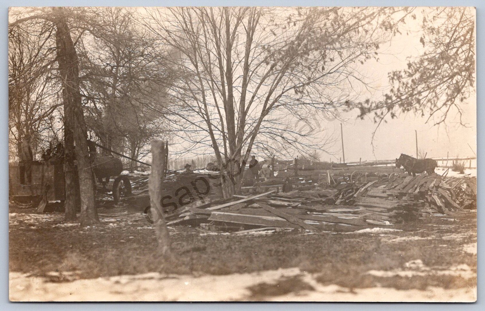K29/ Manly Iowa RPPC Postcard c1910 Steam Engine Sawmill Occupational 409