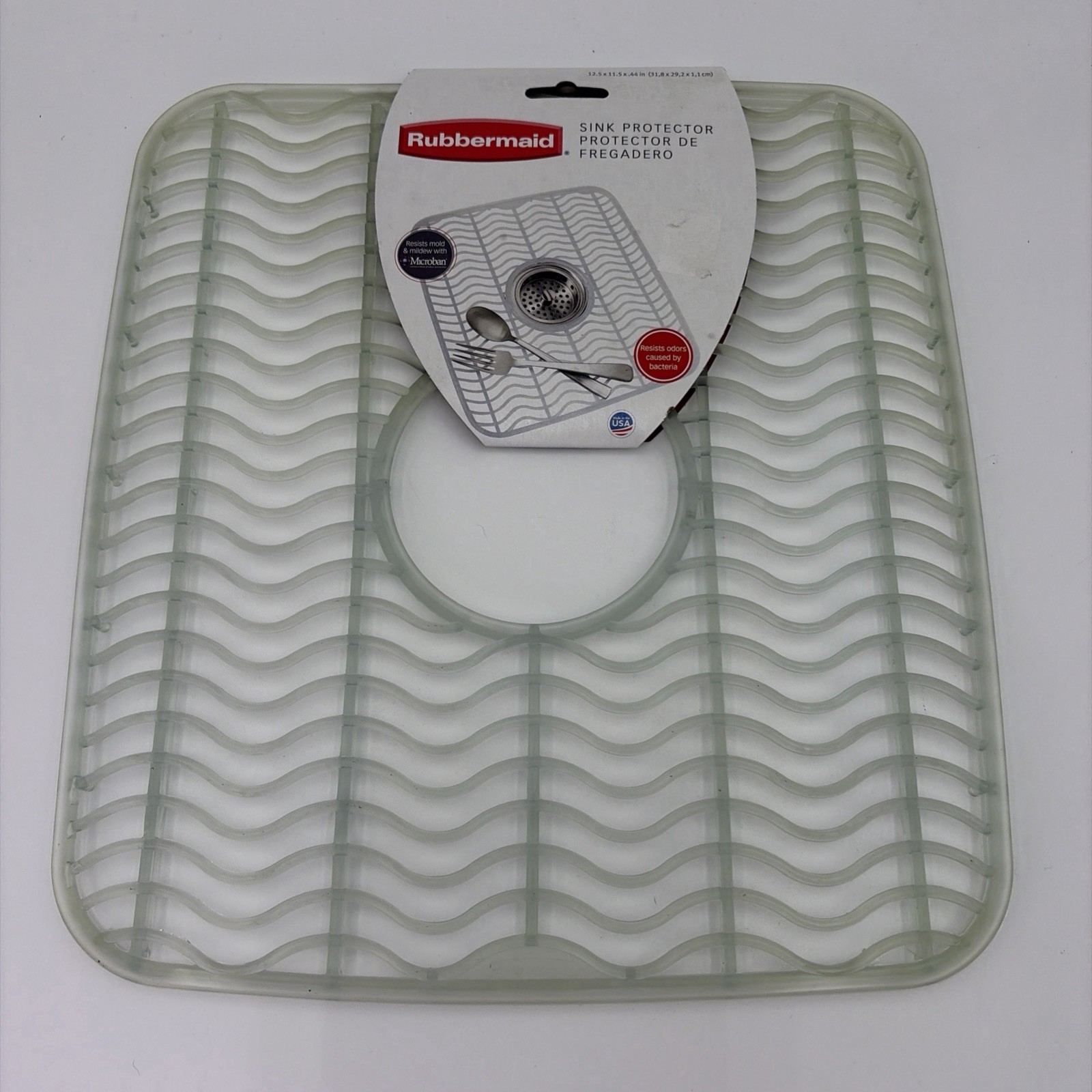 New/Rubbermaid Sink Protector Mat W/Microban Drain 1295 NOS/Discontinued