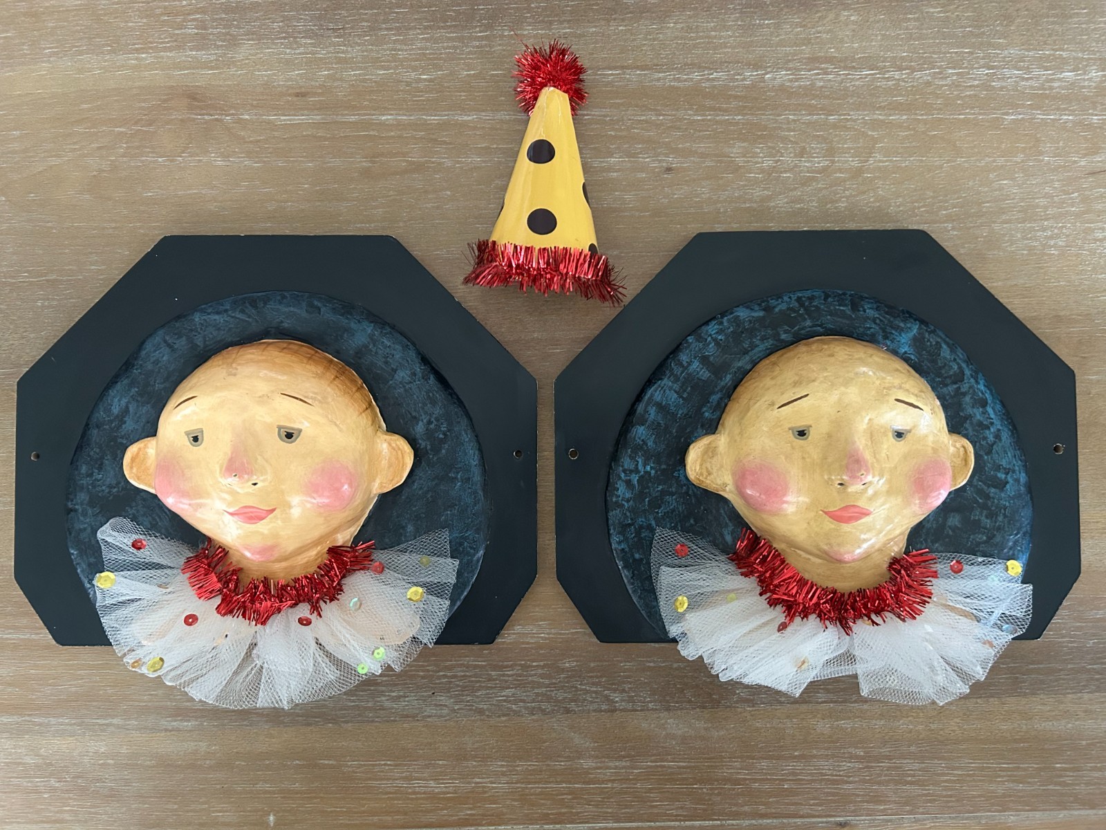 Larkspur Lane Silvestri Face Plaques Clown Figurines 3D Art Vintage & Rare