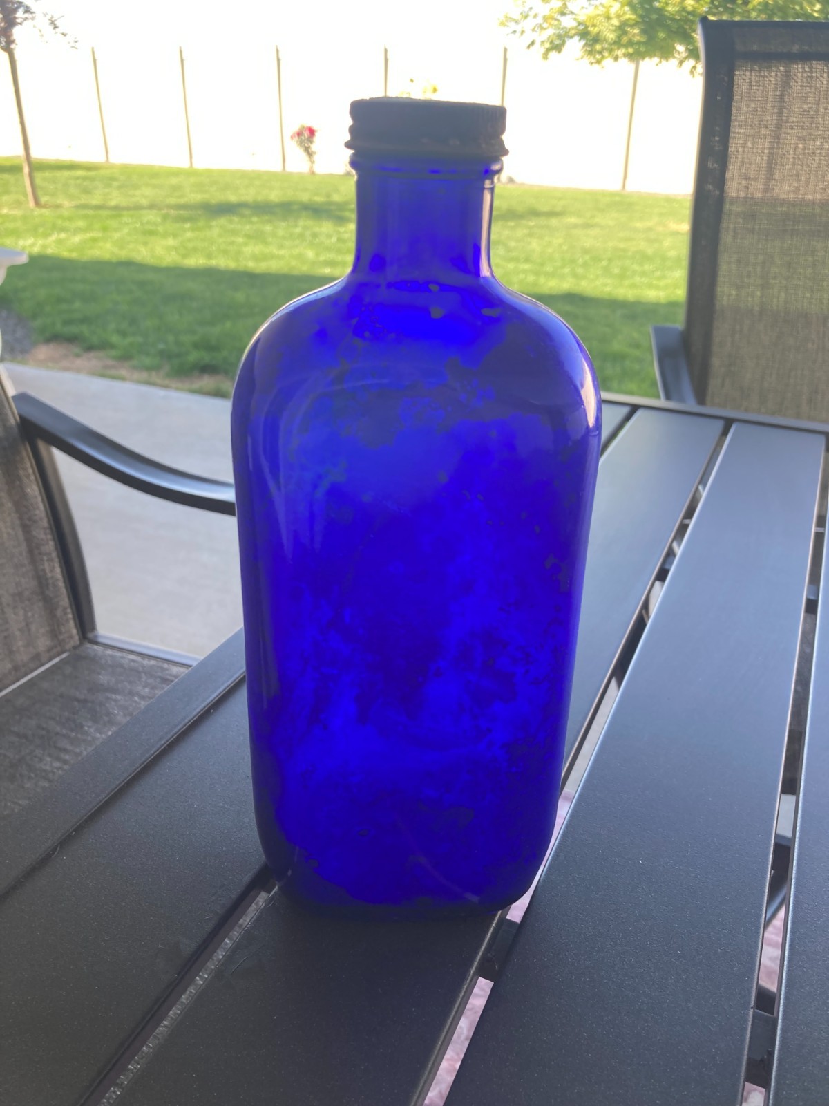 Vintage Hazel Atlas cobalt blue bottle