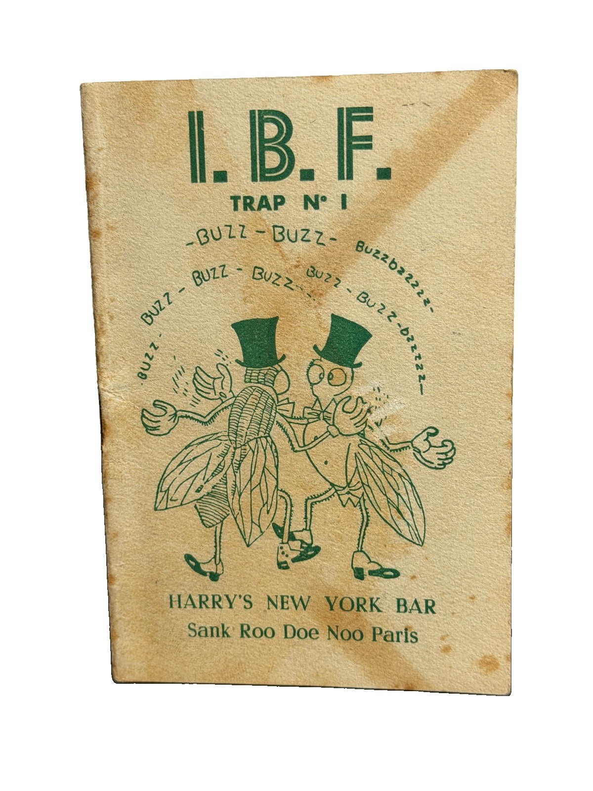RARE 1952 Harry\'s New York Bar Paris IBF Trap No. 1 Soft Cover Booklet 4 3/4”