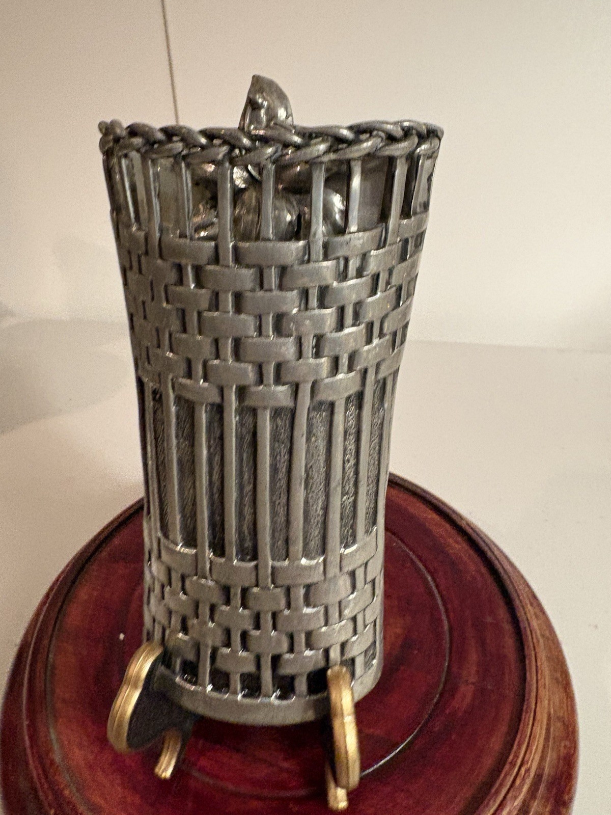 Small Vintage Universal Pewter Wall Pocket