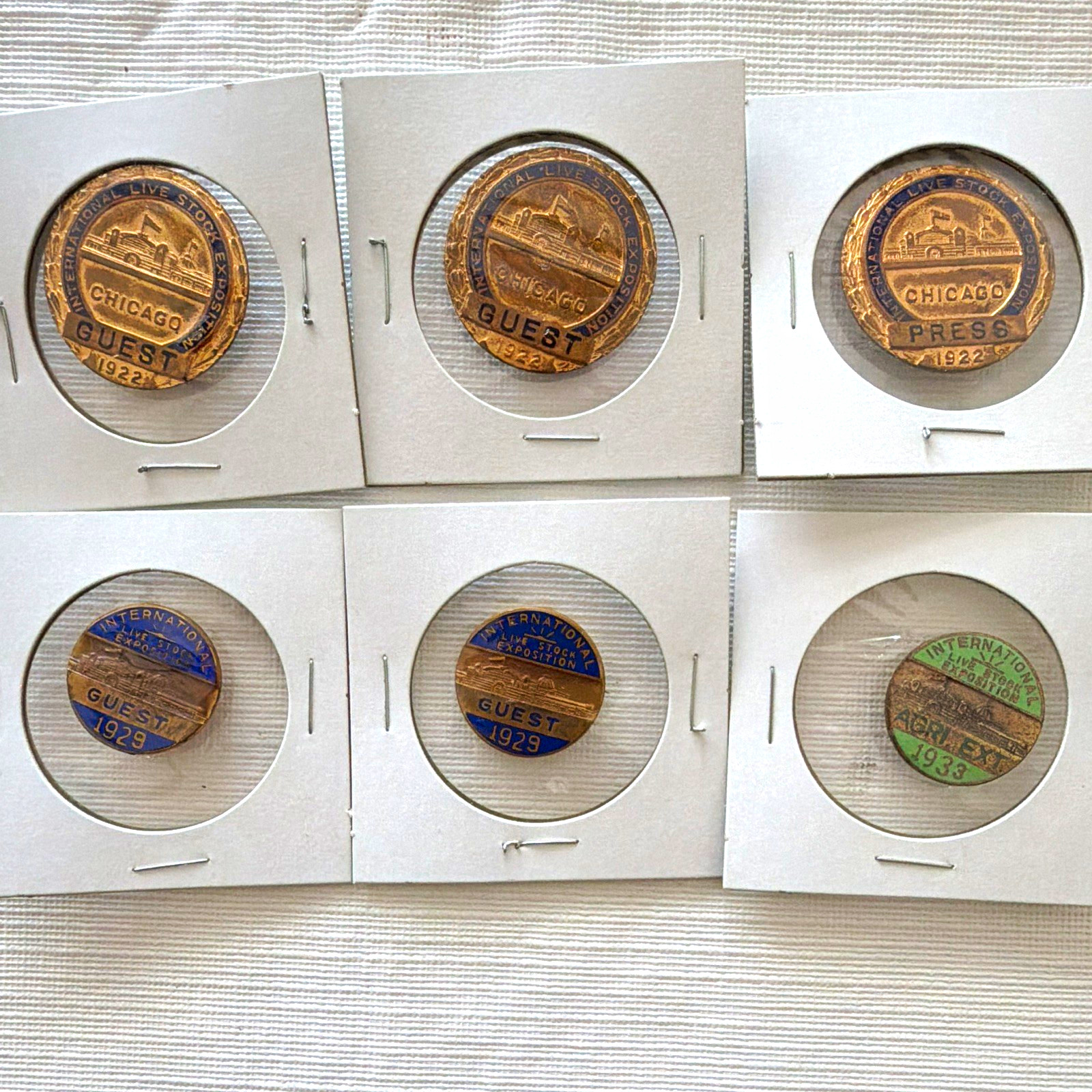 Lot of 6 International Live Stock Exposition Chicago Pinbacks 1922-1933