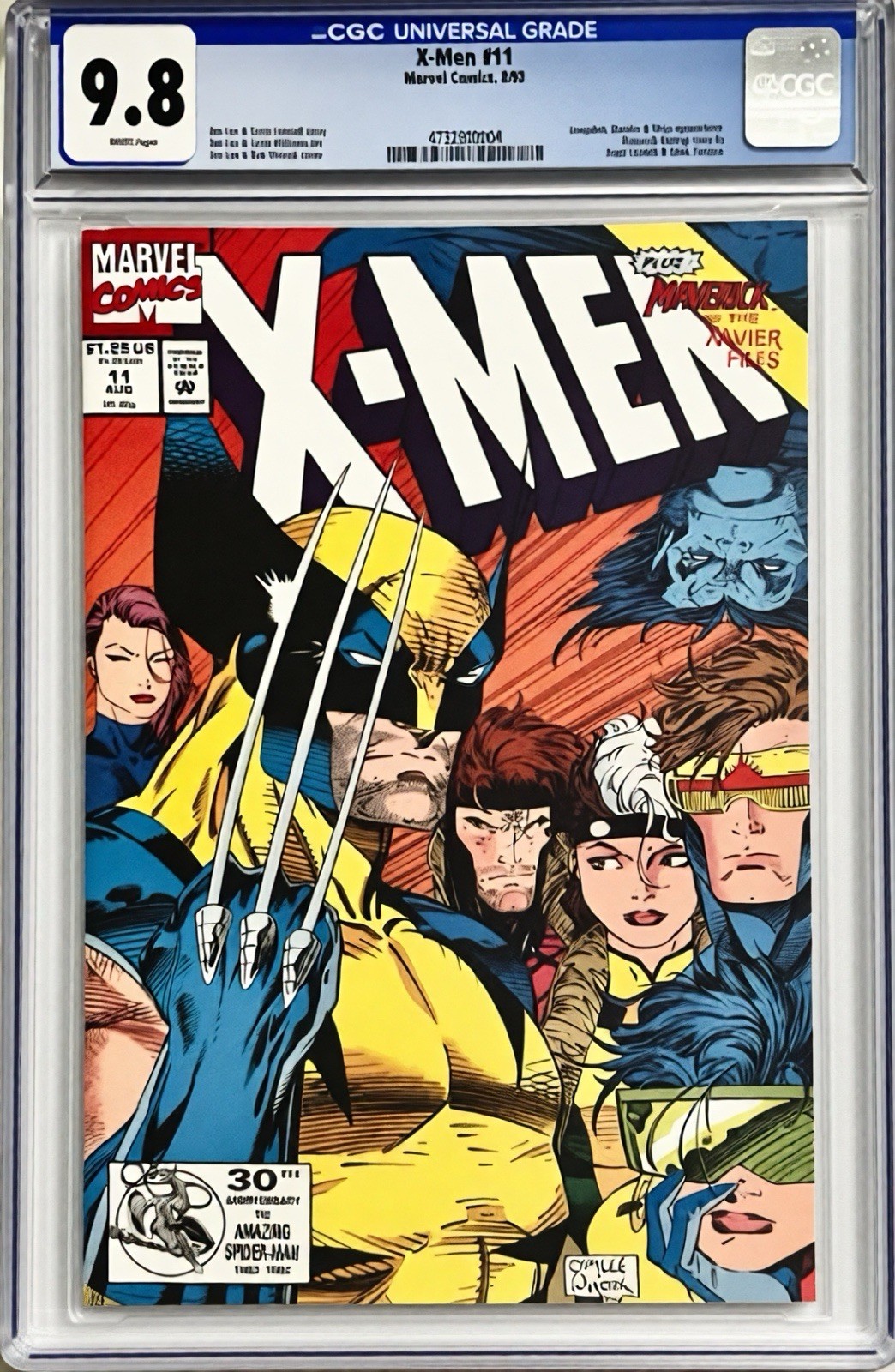 X-MEN #11 (1992) CGC 9.8 NM/M WHITE PAGES CLASSIC JIM LEE COVER Wolverine 🔥🔥🔥