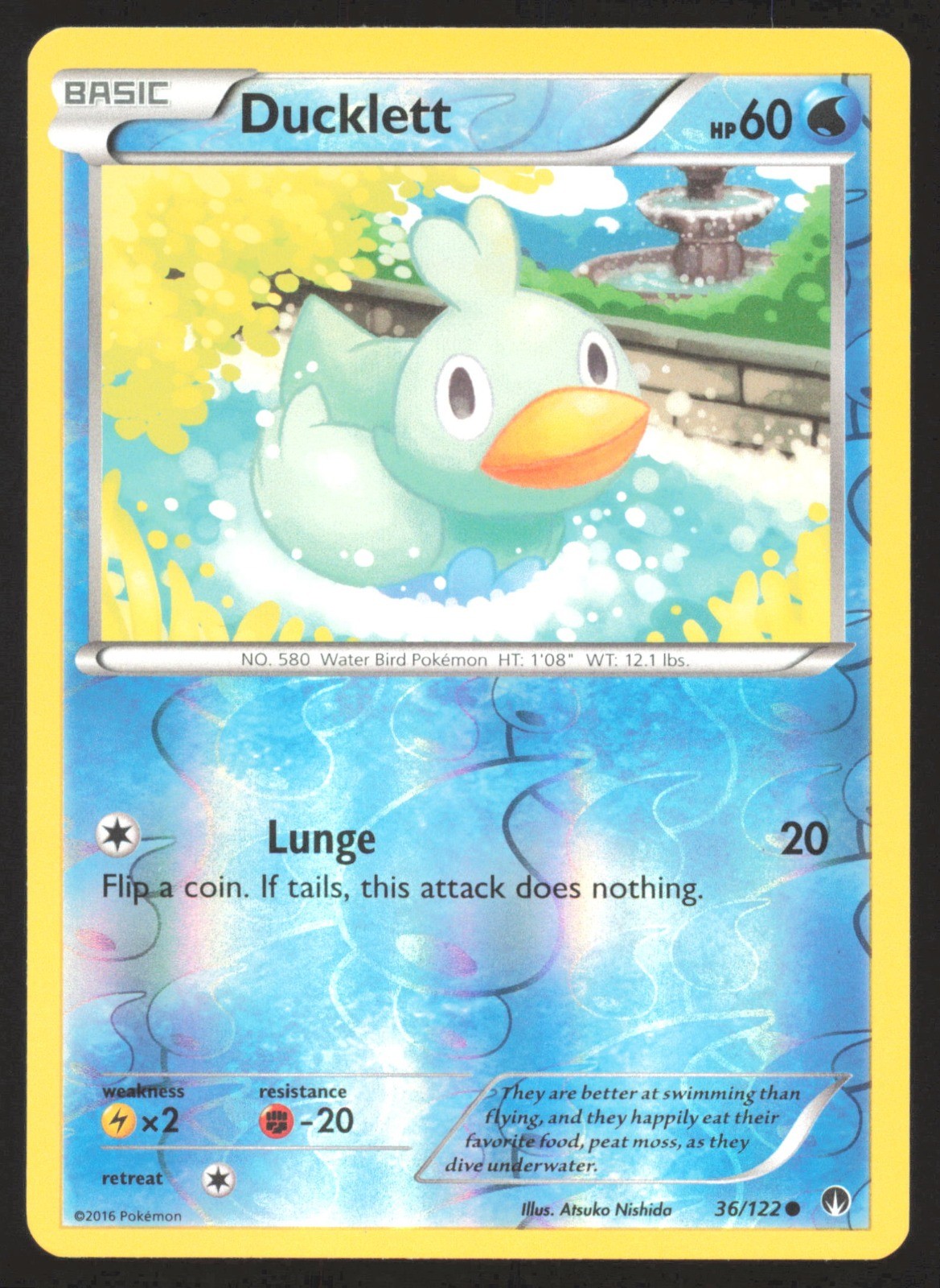Ducklett Reverse Holo Common XY - BREAKpoint 36/122 NM Atsuko Nishida