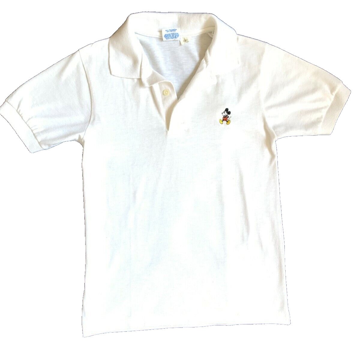 Vintage Walt Disney Productions Mickey Mouse Polo Shirt White Youth XL 14-16 USA Vintage Walt Disney Productions Mickey Mouse Polo Shirt White Youth XL 14-16 USA