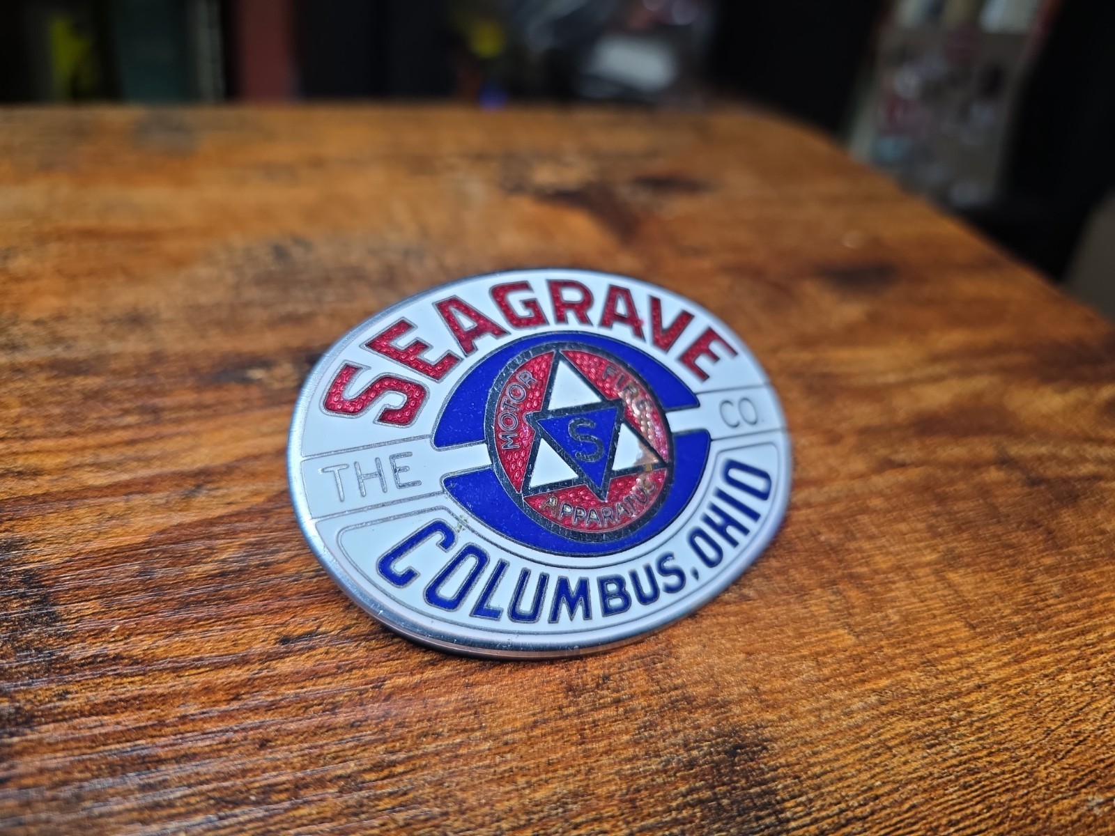 1920\'s Seagrave Fire Engine Truck Radiator Badge Emblem 1920\'s Seagrave Fire Engine Truck Radiator Badge Emblem