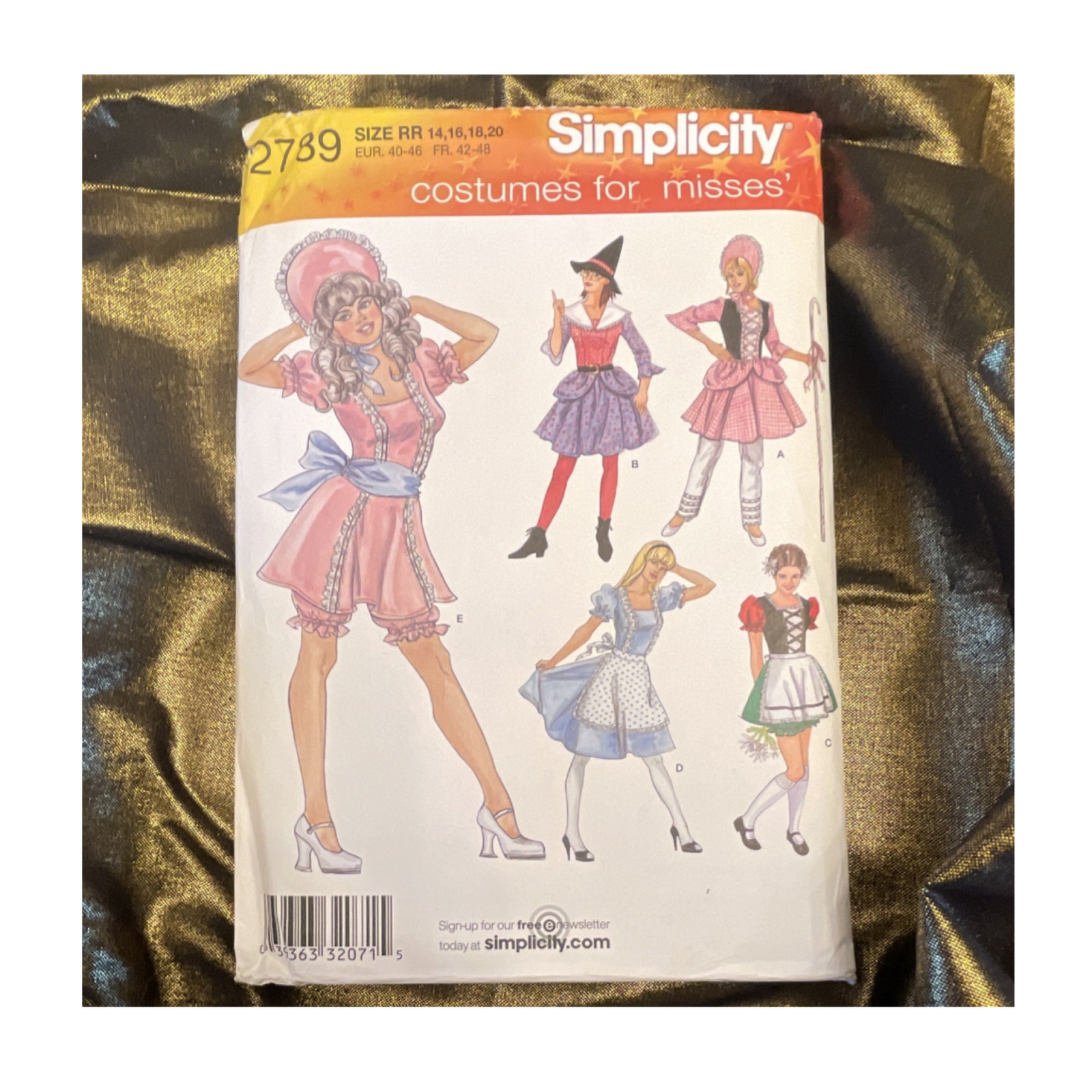 Simplicity 2789 Dirndl/BoPeep Costume Pattern for Women Sizes 14 16 18 20-Uncut