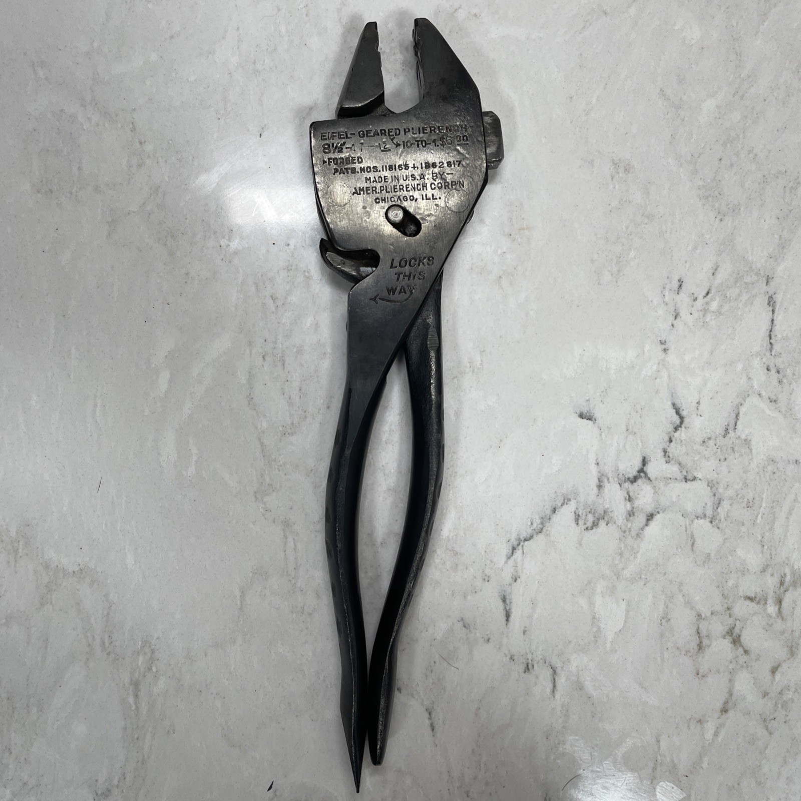 VTG EIFEL GEARED PLIERENCH MADE USA-AMER PLIERENCH CORP-FORGED-8 1/2\