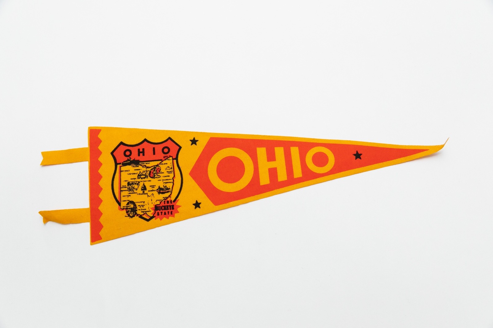 Vintage Ohio 'The Buckeye State' Souvenir Felt Pennant 15 Vintage Ohio 'The Buckeye State' Souvenir Felt Pennant 15