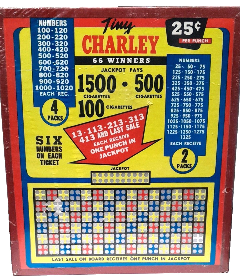 VINTAGE Tiny Charley Punch Card ~ Gambling Trade Stimulator ~ 28 Cards NOS VINTAGE Tiny Charley Punch Card ~ Gambling Trade Stimulator ~ 28 Cards NOS